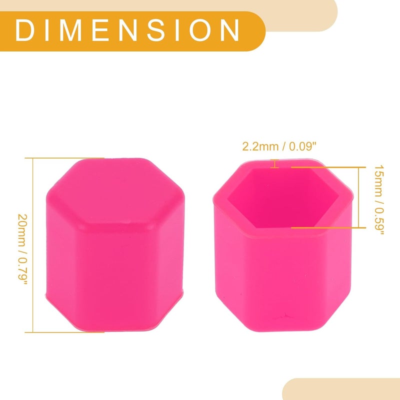 Partuto 20 Pcs Wheel Lug Nut Bolt Rims Tire Nut Screws Dust Cap Cover Nut Protection Silicone Fluorescent Pink 2.2x15x20mm - Image 4